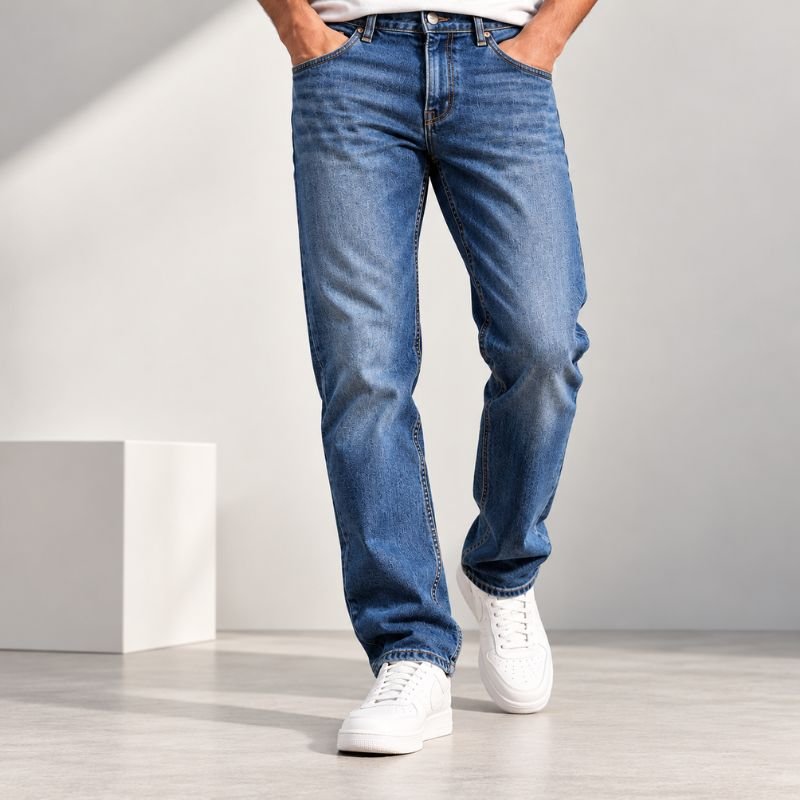 Men's blue denim jeans pants
